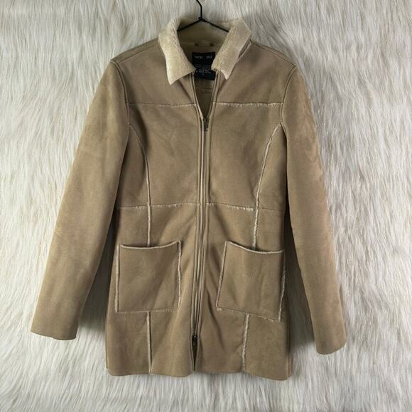 Jack and Jill Women's Brown Pockets Full Zip Collared Long Sleeve Coat Size S - Picture 9 of 9